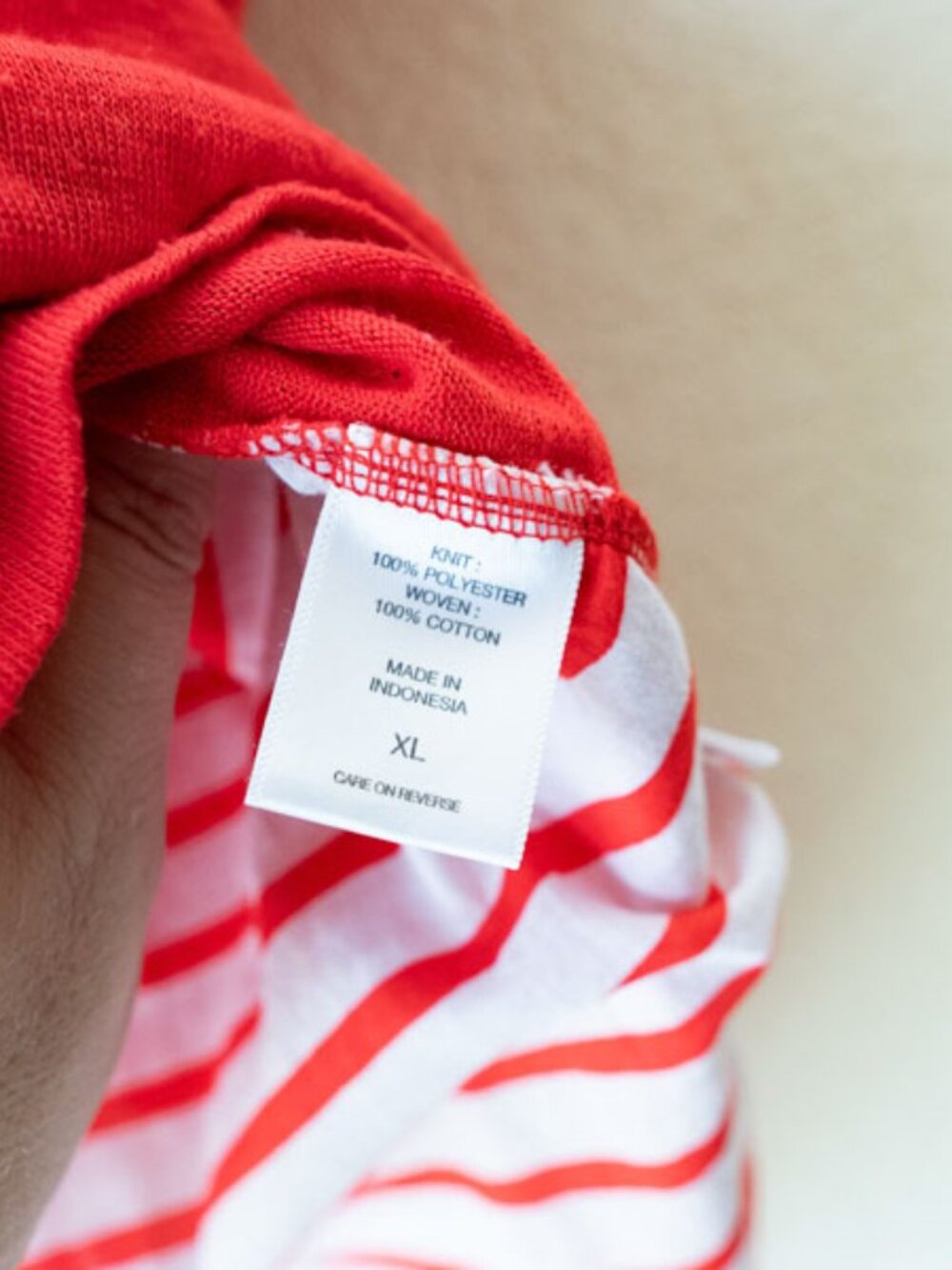 New York & Company Red Stripe Back Top Short Sleeve Hi Low Casual XL - Picture 12 of 13